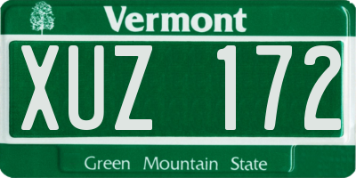 VT license plate XUZ172