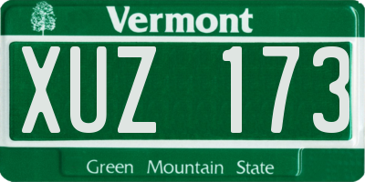 VT license plate XUZ173