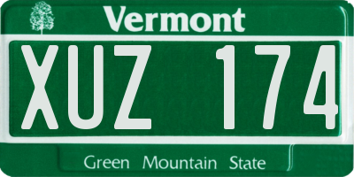VT license plate XUZ174