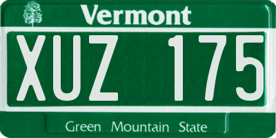 VT license plate XUZ175