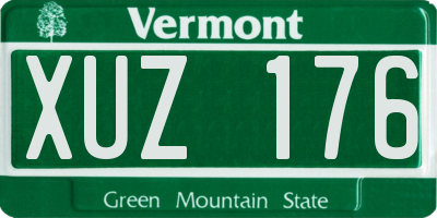 VT license plate XUZ176
