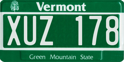 VT license plate XUZ178