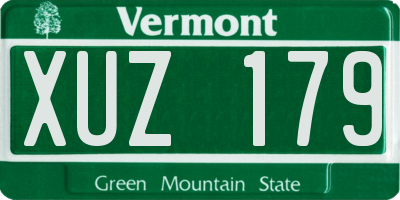 VT license plate XUZ179