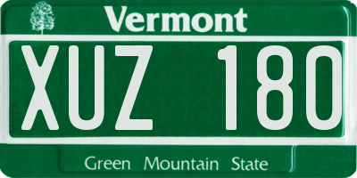 VT license plate XUZ180
