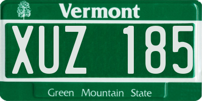 VT license plate XUZ185