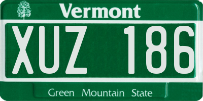 VT license plate XUZ186