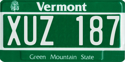 VT license plate XUZ187