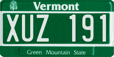 VT license plate XUZ191