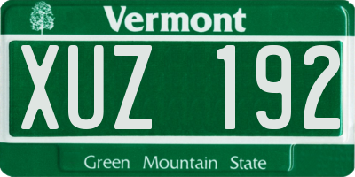VT license plate XUZ192