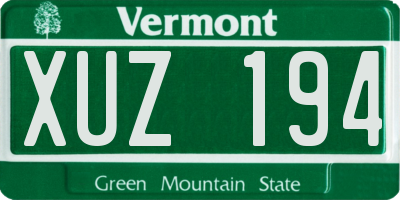 VT license plate XUZ194