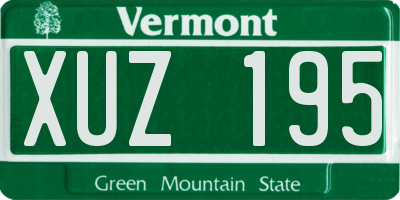VT license plate XUZ195