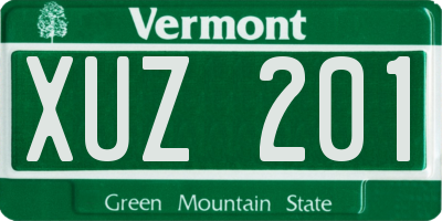 VT license plate XUZ201