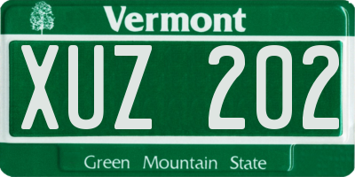 VT license plate XUZ202