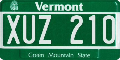 VT license plate XUZ210