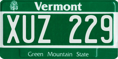 VT license plate XUZ229