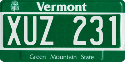 VT license plate XUZ231