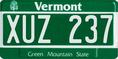 VT license plate XUZ237