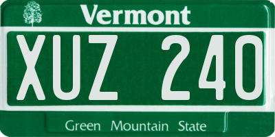 VT license plate XUZ240