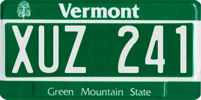 VT license plate XUZ241