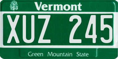 VT license plate XUZ245