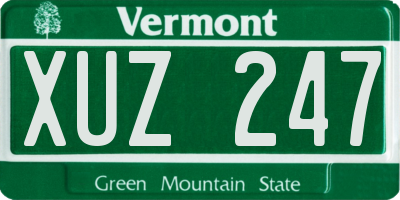 VT license plate XUZ247