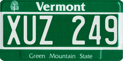 VT license plate XUZ249