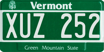 VT license plate XUZ252