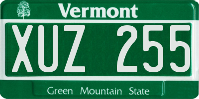 VT license plate XUZ255