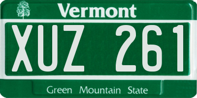 VT license plate XUZ261