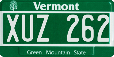 VT license plate XUZ262