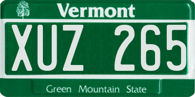 VT license plate XUZ265