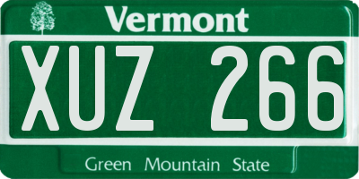 VT license plate XUZ266