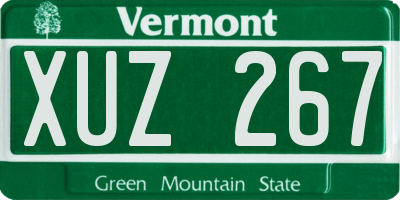 VT license plate XUZ267