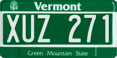 VT license plate XUZ271