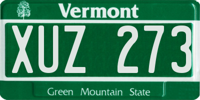 VT license plate XUZ273
