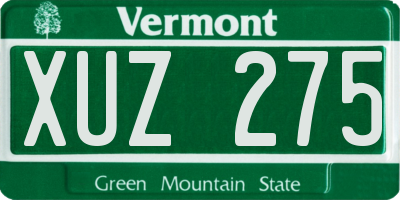 VT license plate XUZ275
