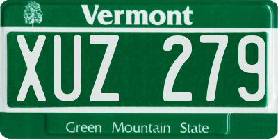 VT license plate XUZ279