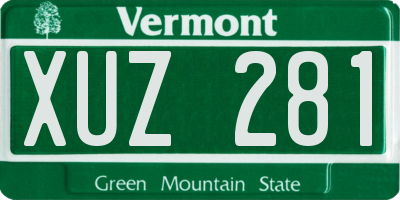 VT license plate XUZ281