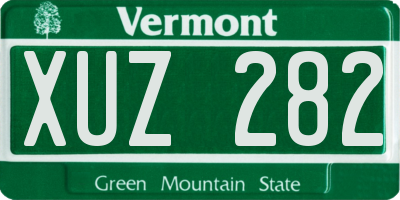 VT license plate XUZ282
