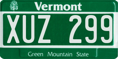 VT license plate XUZ299
