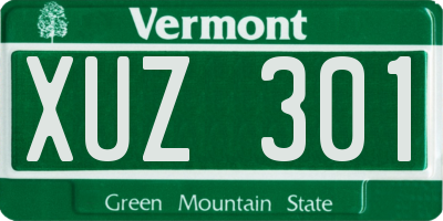 VT license plate XUZ301