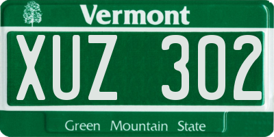 VT license plate XUZ302