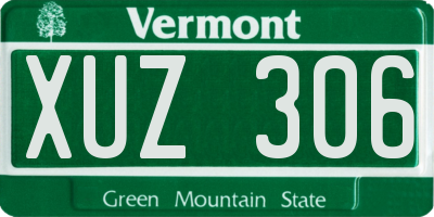 VT license plate XUZ306