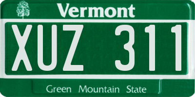 VT license plate XUZ311