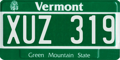 VT license plate XUZ319