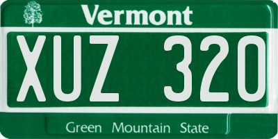 VT license plate XUZ320
