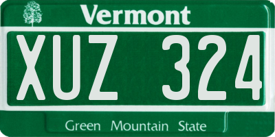 VT license plate XUZ324