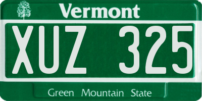 VT license plate XUZ325