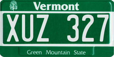 VT license plate XUZ327