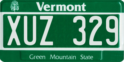 VT license plate XUZ329
